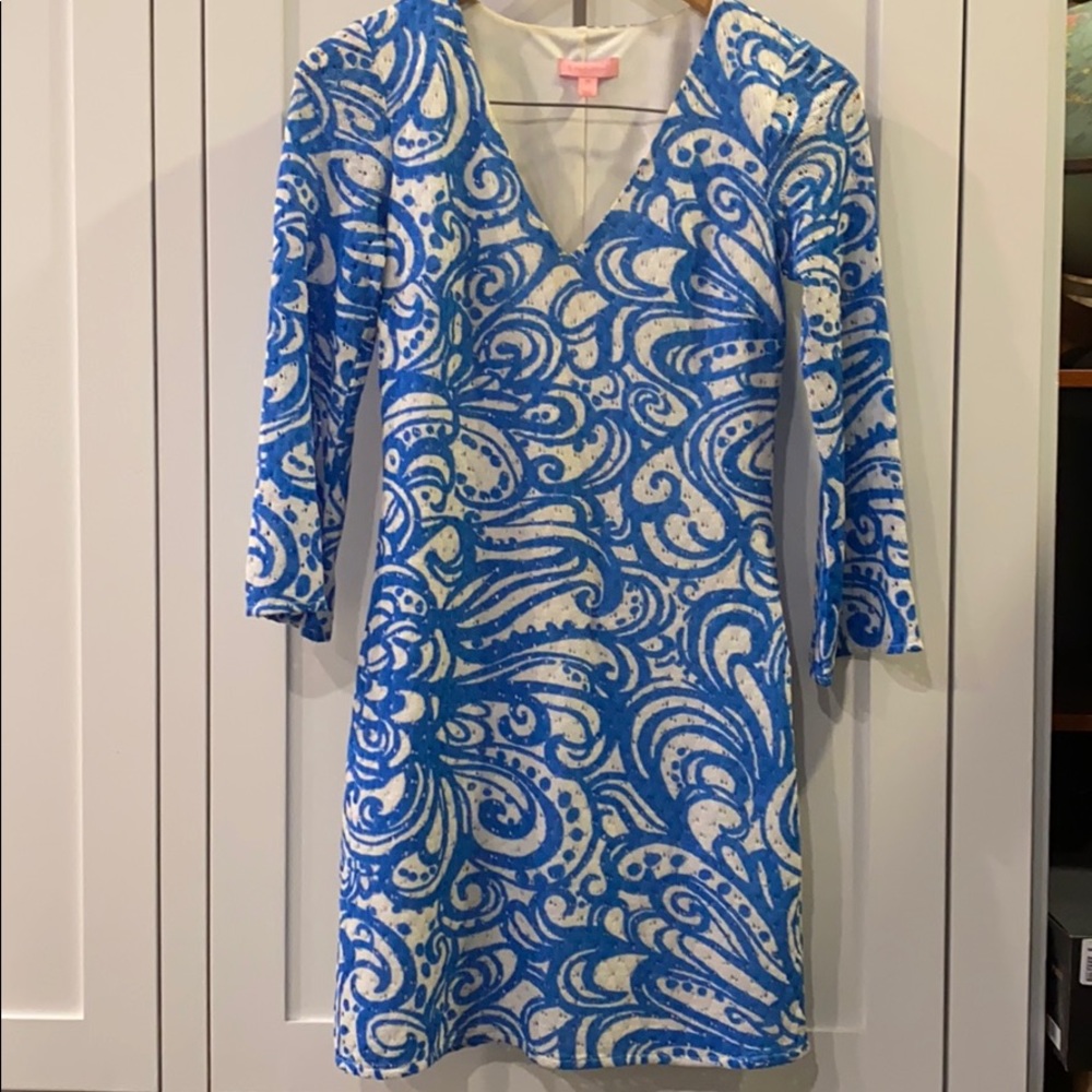 Lily Pulitzer v-neck swirly floral dress